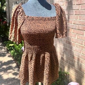 blu Pepper leopard print blouse size M W63